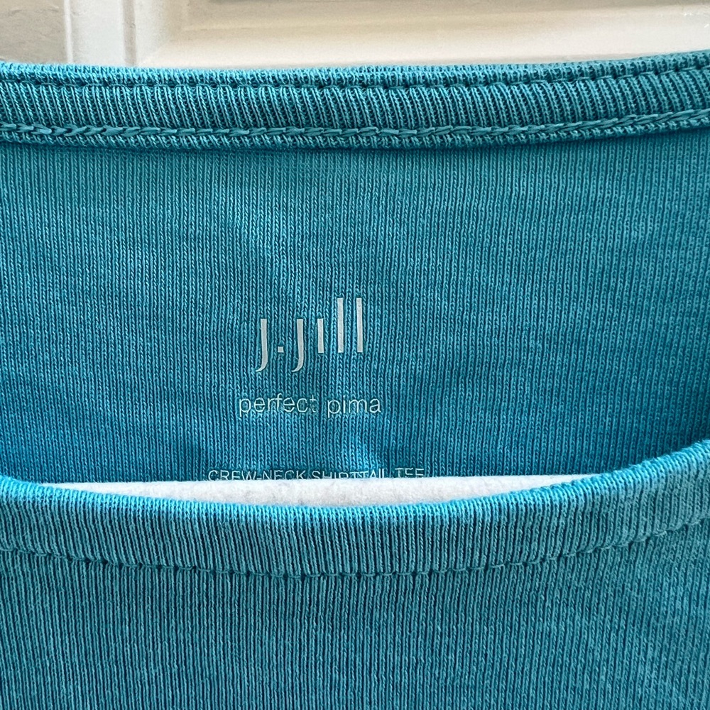 J. Jill Teal Crew-Neck Shirttail Tee - Size XL - Picture 3 of 9